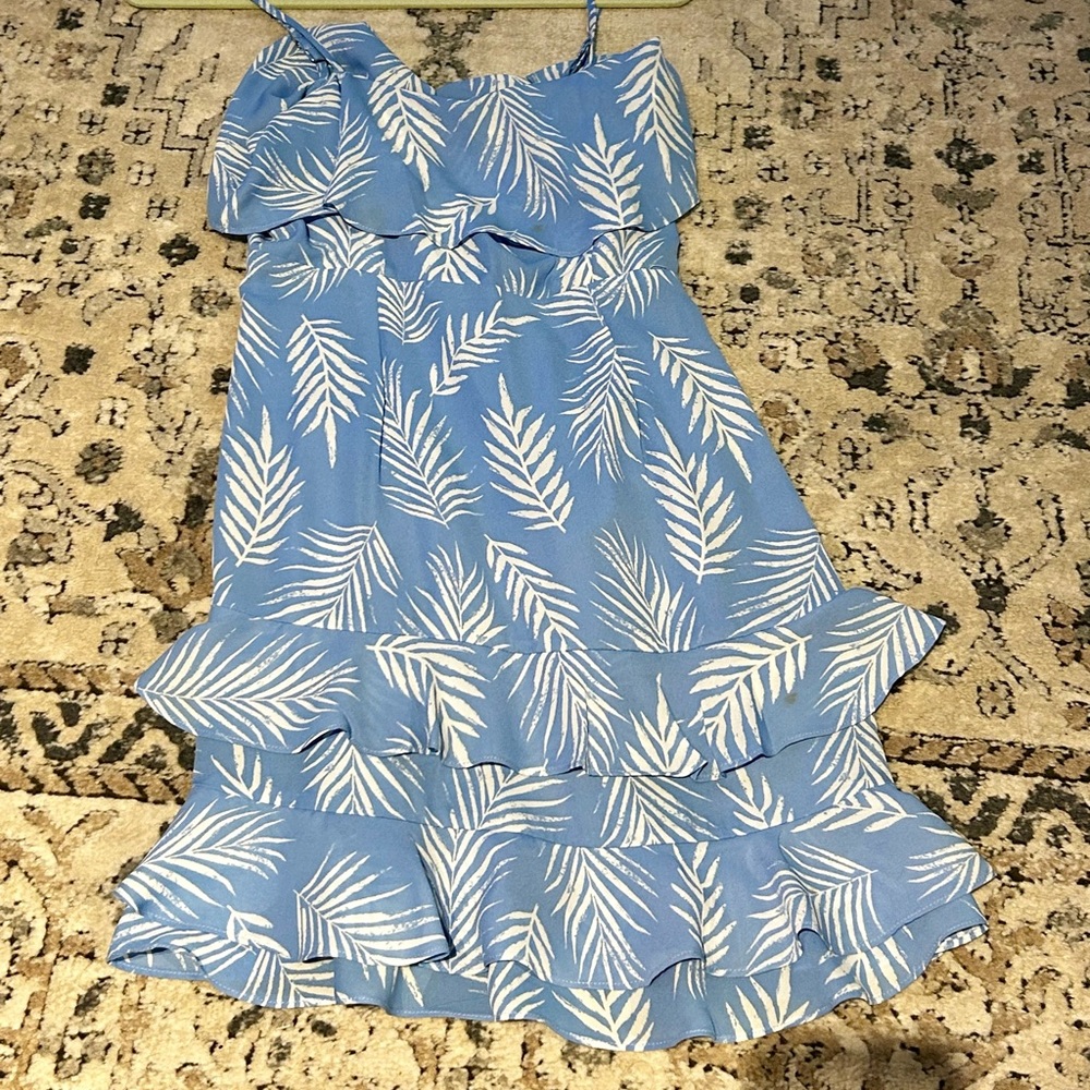 Aqua layered ruffle summer dress